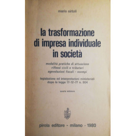 La trasformazione di impresa individuale in società