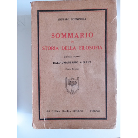 Sommario di storia della filosofia