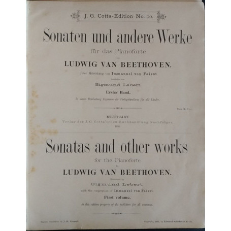 Sonatas and other works for the pianoforte. First volume