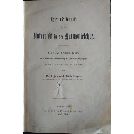 handbuch fur den unterricht in der harmonielehre