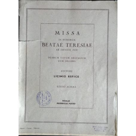 Missa in honorem Beatae Teresiae ab infante Jesu