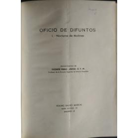 Oficio de difuntos. Nocturno de Maitines