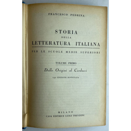 Storia della letteratura italiana. Per le scuole medie e superiori Vol.1