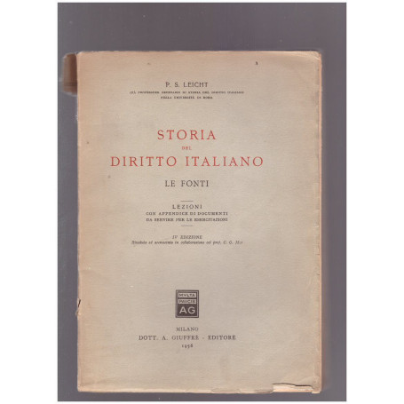 Storia del diritto italiano. Le Fonti