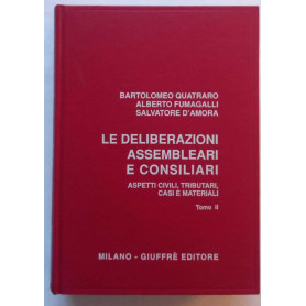 Le deliberazioni assembleari e consiliari. Aspetti civili tributari casi e materiali Tomo II