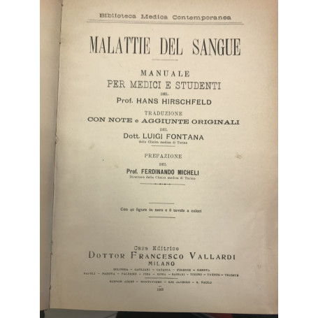Malattie del sangue. Manuale per medici e studenti