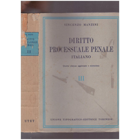 Diritto processuale penale italiano Volume terzo