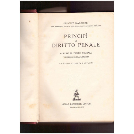 Principi di diritto penale. Volume II Parte speciale Delitti e contravvenzioni