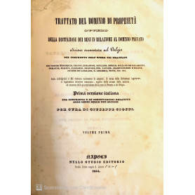 Trattato del dominio di proprietà della distinzione dei beni in relazione al dominio privato.