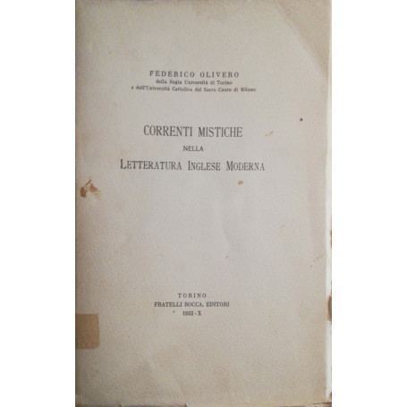Correnti mistiche nella letteratura Inglese moderna