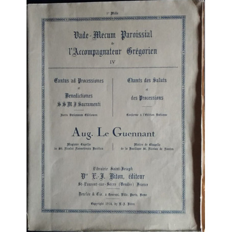 Vademecum paroissial de l'accompagnateur Gregorien IV