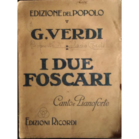 I due Foscari. Canto e pianoforte