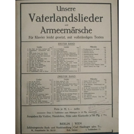 Unsere Vaterlandslieder und Armeemarsche