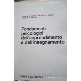 Fondamenti psicologici dell'apprendimento e dell'insegnamento