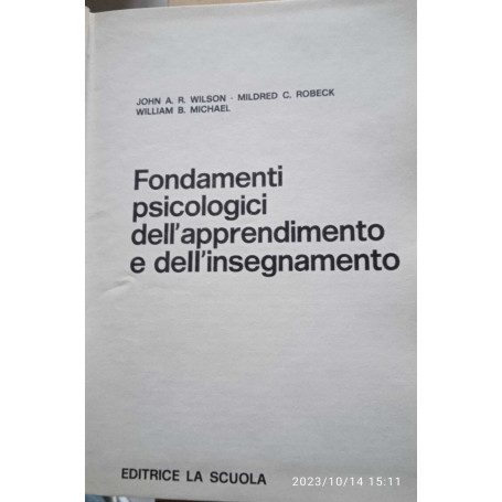 Fondamenti psicologici dell'apprendimento e dell'insegnamento