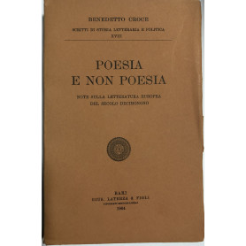 Poesia e non Poesia. Note sulla letteratura Europea del secolo Decimonono.