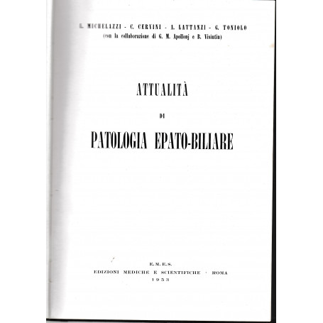 Attualità  di patologia epato-biliare