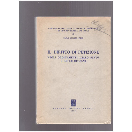 Il diritto di petizione negli ordinamenti dello Stato e delle Regioni
