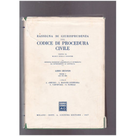 Rassegna di giurisprudenza sul Codice di Procedura Civile Libro Secondo Tomo I (art. 163-322)