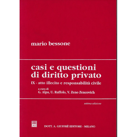 Casi e questioni di diritto privato. Atto illecito e responsabilità civile. (vol. 9)