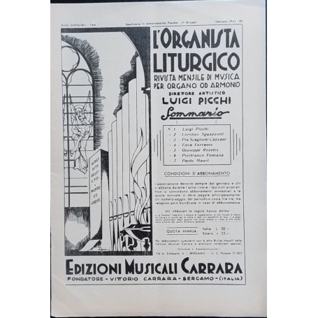 L'organista liturgico. Rivista mensile di musica per organo od armonio
