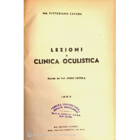 Lezioni di clinica oculistica