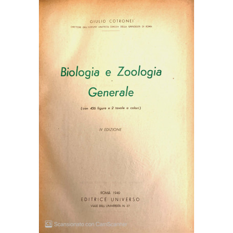Biologia e zoologia generale