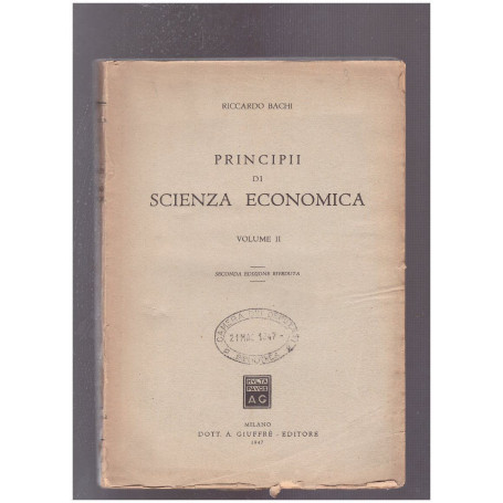 Principii di Scienza Economica Volume II
