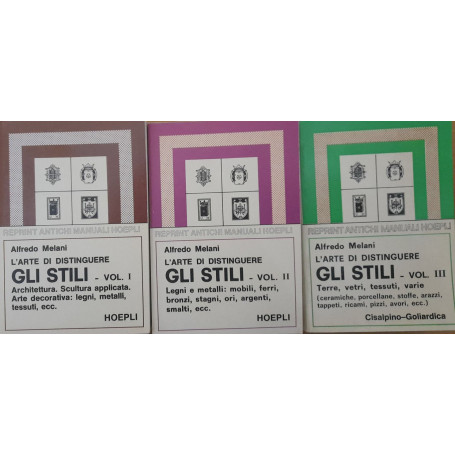 L'arte di distinguere gli Stili (3 vol.) (Rist. anast. 1929 Hoepli)