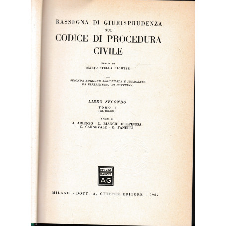 Rassegna di giurisprudenza del Codice di procedura civile. Artt. 163-322 (Vol. 2/1)
