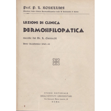 Lezioni di clinica dermosifilopatica