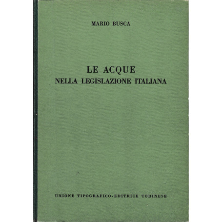Le acque nella legislazione italiana