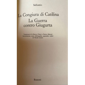 La congiura di Catilina - La guerra contro Giugurta