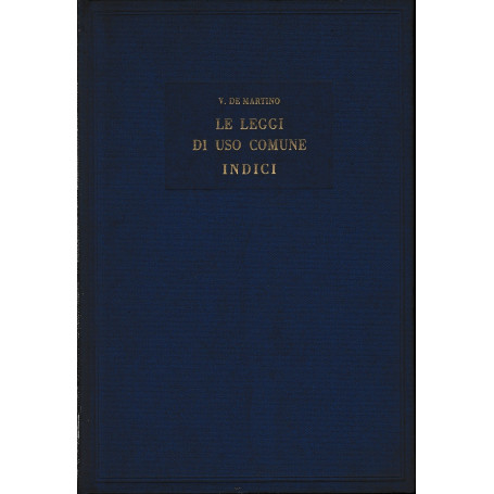 Le leggi di uso comune. Indici