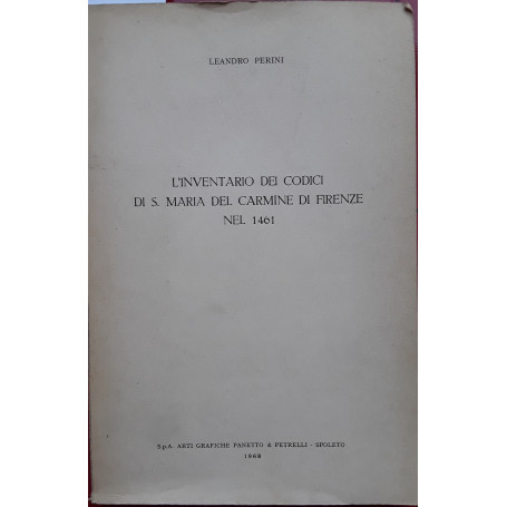 L'inventario dei codici di S. Maria del Carmine di Firenze nel 1461