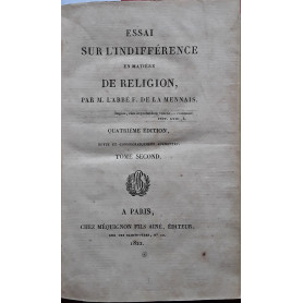 Essai sur l'indifference en matière de religion. Tome second