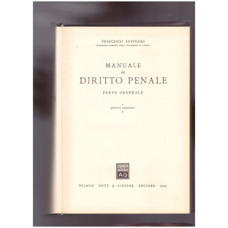 Manuale di Diritto Penale Parte Generale