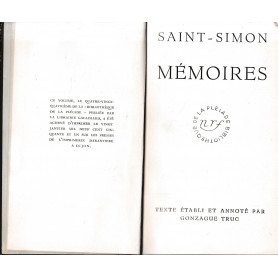 Mémoires. Texte établi et annoté par Gonzague Truc.