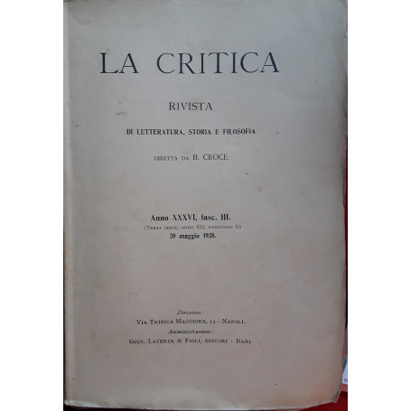 La critica. Rivista di letteratura