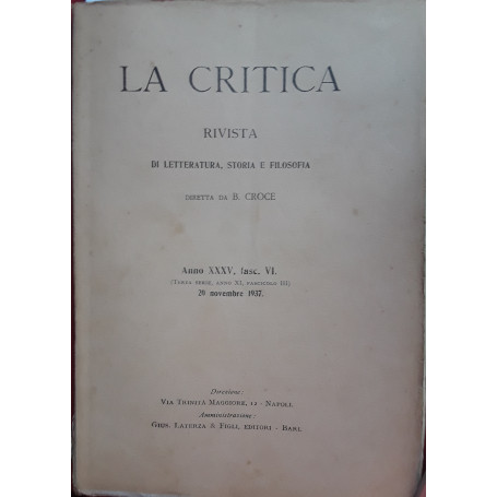 La critica. Rivista di letteratura