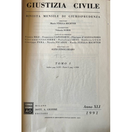 Giustizia civile. Tomo I