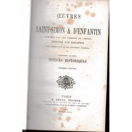 Oeuvres de Saint-Simon & D'Enfantin volumi 11 - 12.