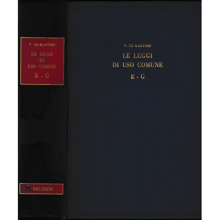 Le leggi di uso comune vol. 3° E - G.