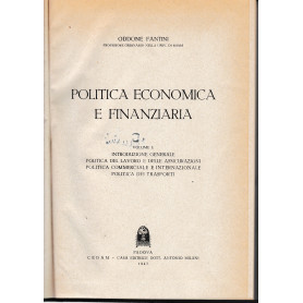 Politica economica e finanziaria. Volume I