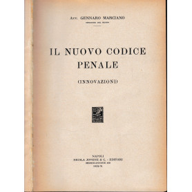 Il nuovo codice penale (innovazioni)