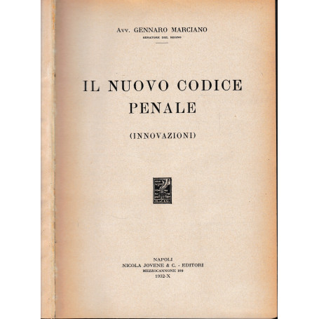 Il nuovo codice penale (innovazioni)