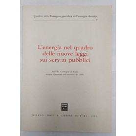 L'energia nel quadro delle nuove leggi sui servizi pubblici. Atti del Convegno di studi (Sanremo 1991)