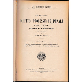 Trattato di diritto processuale penale italiano secondo il nuovo codice due volumi. Opera completa
