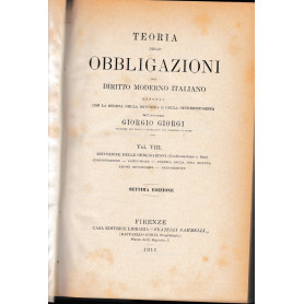 Teoria delle obbligazioni nel diritto moderno italiano vol. VIII°