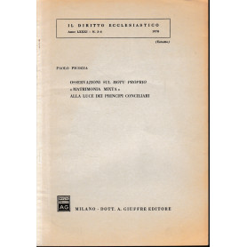 Il Diritto Ecclesiastico anno LXXXI n. 3-4 1970 (estratto)